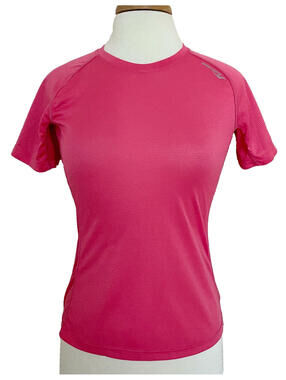 Saucony Women's Pink Premium Tech Short Sleeve Running Athletic Top Crewneck S